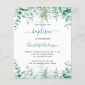 Baptism eucalyptus greenery budget uitnodiging flyer (Voorkant)