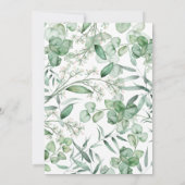 Baptism Eucalyptus leaves Invitation Kaart (Achterkant)