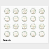 Baptism Eucalyptus Roses Cross  Ronde Sticker (Vel)