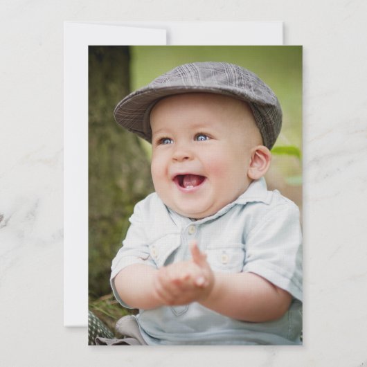 Baptism first Birthday Photo Wreath Gold Cross Kaart (Achterkant)