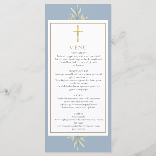 Baptism First Communion Confirmation Greenery  Menu (Voorkant)