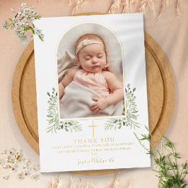 Baptism Floral Arch Foto Gold Foil Hartelijk dank Folie Uitnodiging