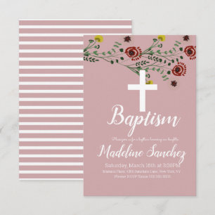 Baptism Floral  Dedication Christening Kaart