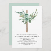 Baptism Floral Eucalyptus Greenery Kaart (Voorkant / Achterkant)