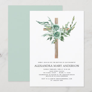 Baptism Floral Eucalyptus Greenery Kaart