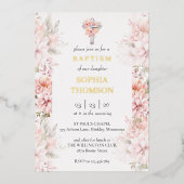 Baptism floral invitation folie uitnodiging (Voorkant)