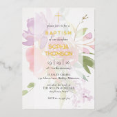 Baptism floral invitation folie uitnodiging (Voorkant)