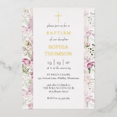 Baptism floral invitation folie uitnodiging (Voorkant)