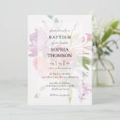Baptism floral invitation kaart (Staand voorkant)