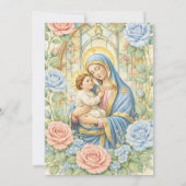 Baptism Floral Jesus Blessed Mother Roses Kaart (Achterkant)