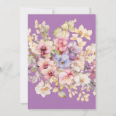 Baptism Floral Orchids purple Invitation Kaart (Achterkant)