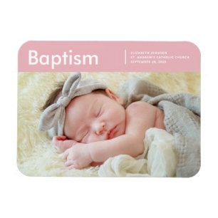Baptism For Her Modern Minimalist Custom Photo Magneet
