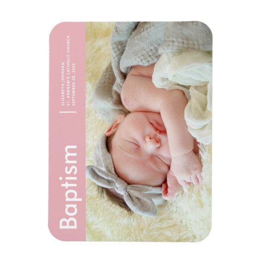 Baptism For Her Modern Minimalist Custom Photo Magneet (Verticaal)