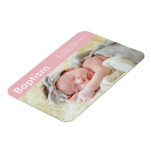 Baptism For Her Modern Minimalist Custom Photo Magneet (Linkerzijde)