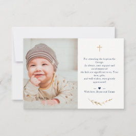 Baptism Foto Dank u marineblauwe kaart