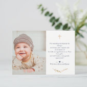 Baptism Foto Dank u marineblauwe kaart (Staand voorkant)