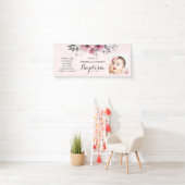 BAPTISM Foto  Roze Bloemen Evenementenfeest Spandoek (Insitu)