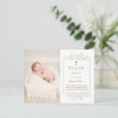 Baptism foto van baby Breaters Flowers Hartelijk d Briefkaart (Staand voorkant)