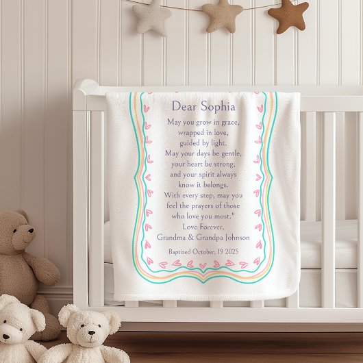 Baptism Gift Prayer Grandparents Blanket Sherpa  Sherpa Deken