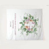 Baptism Girl Backdrop - Romantische bloemen & Krui Wandkleed (Voorkant (horizontaal))