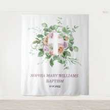 Baptism Girl Backdrop - Romantische bloemen & Krui