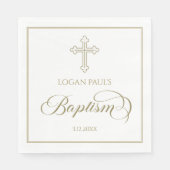 Baptism Gold and white napkin Servet (Voorkant)