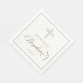 Baptism Gold and white napkin Servet (Hoek)