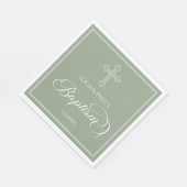 Baptism Gold boho sage modern napkin Servet (Hoek)