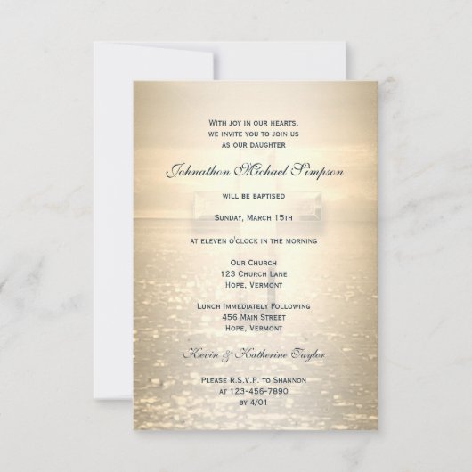 Baptism Golden Cross Kaart (Voorkant)