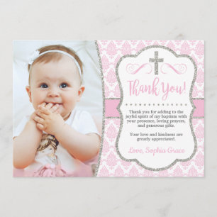Baptism - Hartelijk dank - Kaart met foto Girl B