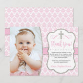 Baptism - Hartelijk dank - Kaart met foto | Girl B (Voorkant / Achterkant)