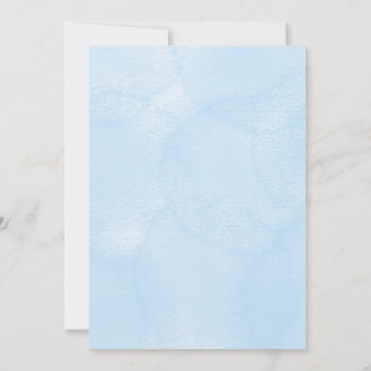 Baptism invitation card featuring blue cross kaart (Achterkant)