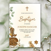 Baptism invitation card with a rustic theme  kaart