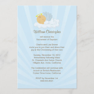 Baptism Invitation for Boy Kaart