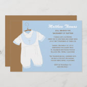 Baptism Invitation for Boy Kaart (Voorkant / Achterkant)