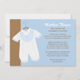 Baptism Invitation for Boy Kaart