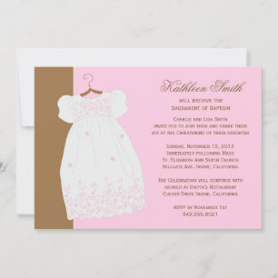 Baptism Invitation for Girl Kaart