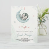 Baptism invitation in cute animal pastel theme kaart (Staand voorkant)