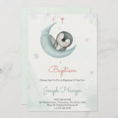 Baptism invitation in cute animal pastel theme kaart (Voorkant / Achterkant)