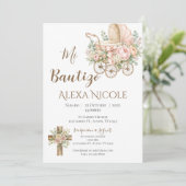 Baptism Invitation in Spanish Boho Kaart (Staand voorkant)