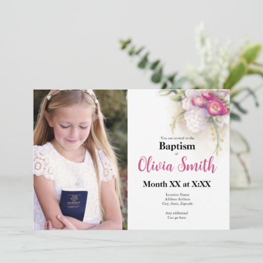 Baptism Invitation Kaart (Staand voorkant)