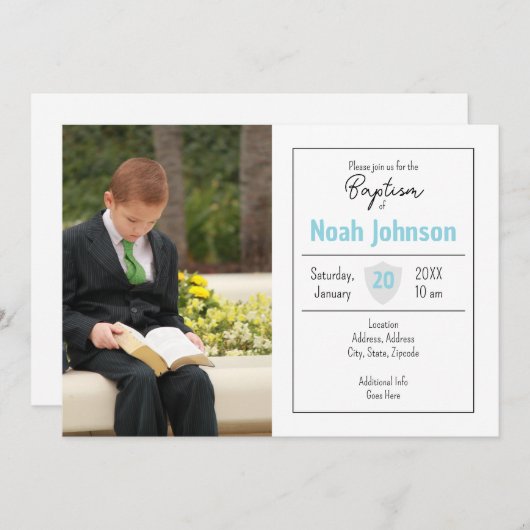 Baptism Invitation Kaart (Voorkant / Achterkant)