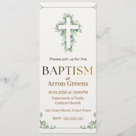 Baptism Invitation | Simple and Elegant Christian  Kaart