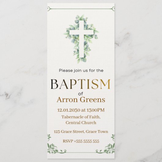 Baptism Invitation | Simple and Elegant Christian  Kaart (Voorkant)