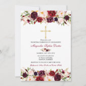 Baptism Invitation Waterverf Floral Baptism Card Kaart (Voorkant)