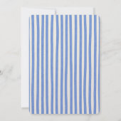 Baptism invitation with fancy blue pinstripes kaart (Achterkant)