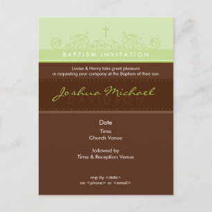 BAPTISM INVITE BRIEFKAART : elegant 1P