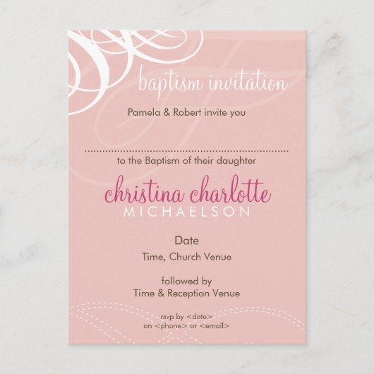 BAPTISM INVITE:: designer vogue 1 Uitnodiging Briefkaart (Voorkant)