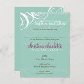BAPTISM INVITE:: designer vogue 2 Uitnodiging Briefkaart (Voorkant / Achterkant)