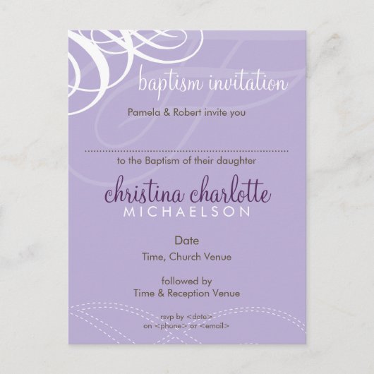 BAPTISM INVITE:: designer vogue 3 Uitnodiging Briefkaart (Voorkant)